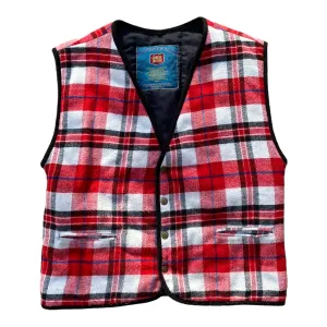 1990s Forestguard Globetrotter Vintage Plaid Flannel Button Up Vest