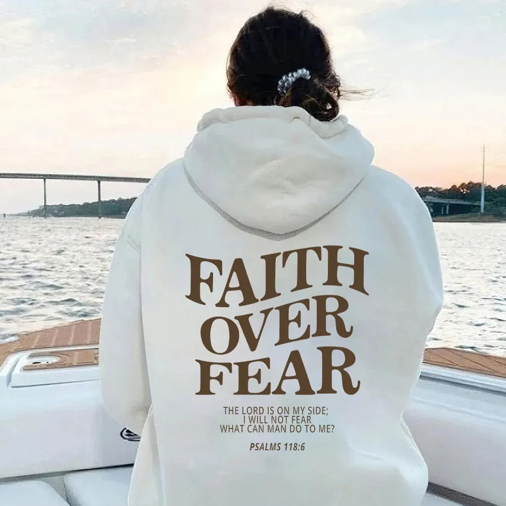 1pc Faith Over Fear Christian Hoodie Christian Sweatshirt Jesus Hoodie Trendy Hoodie Bible Verse Shirt Unisex Aesthetic Clothes