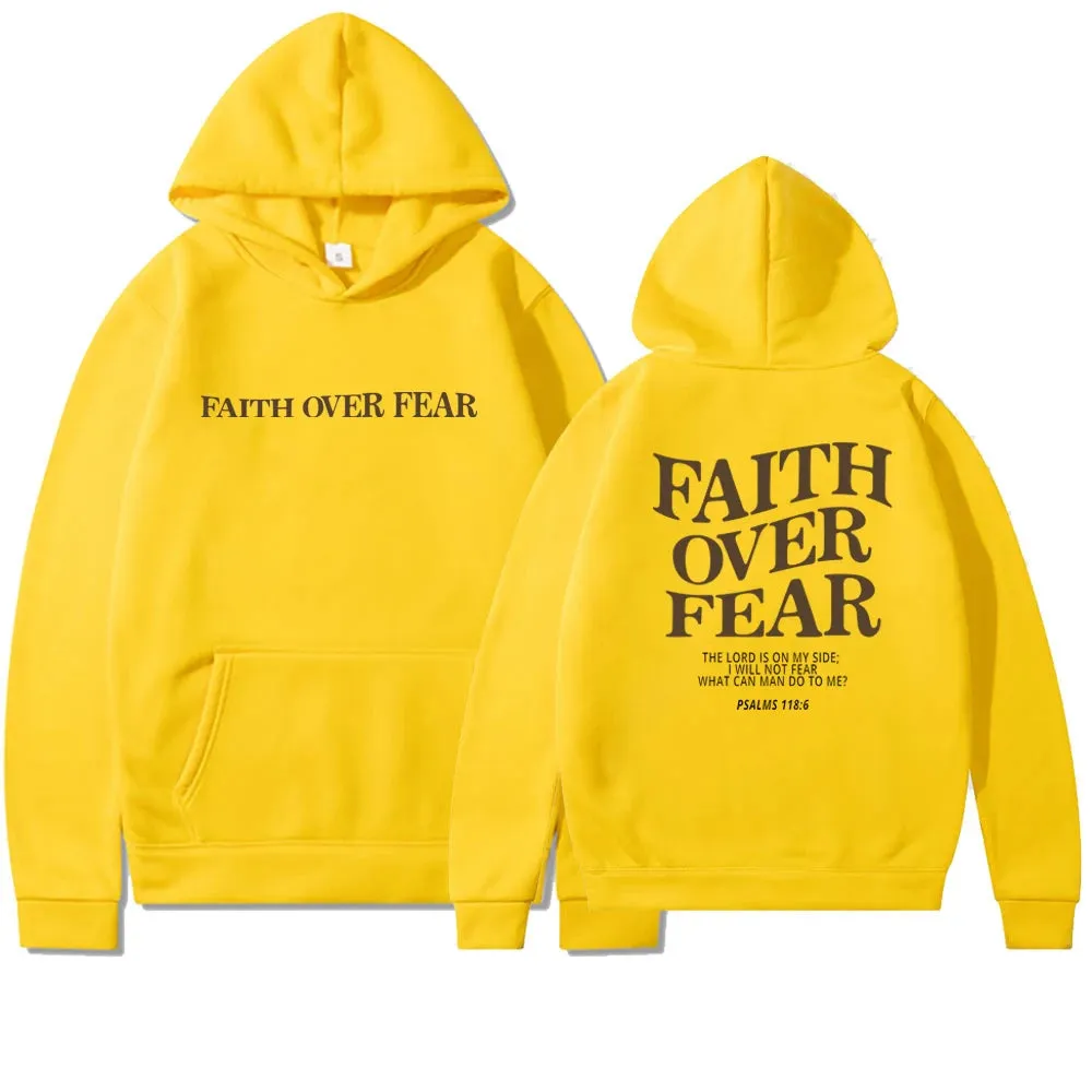 1pc Faith Over Fear Christian Hoodie Christian Sweatshirt Jesus Hoodie Trendy Hoodie Bible Verse Shirt Unisex Aesthetic Clothes