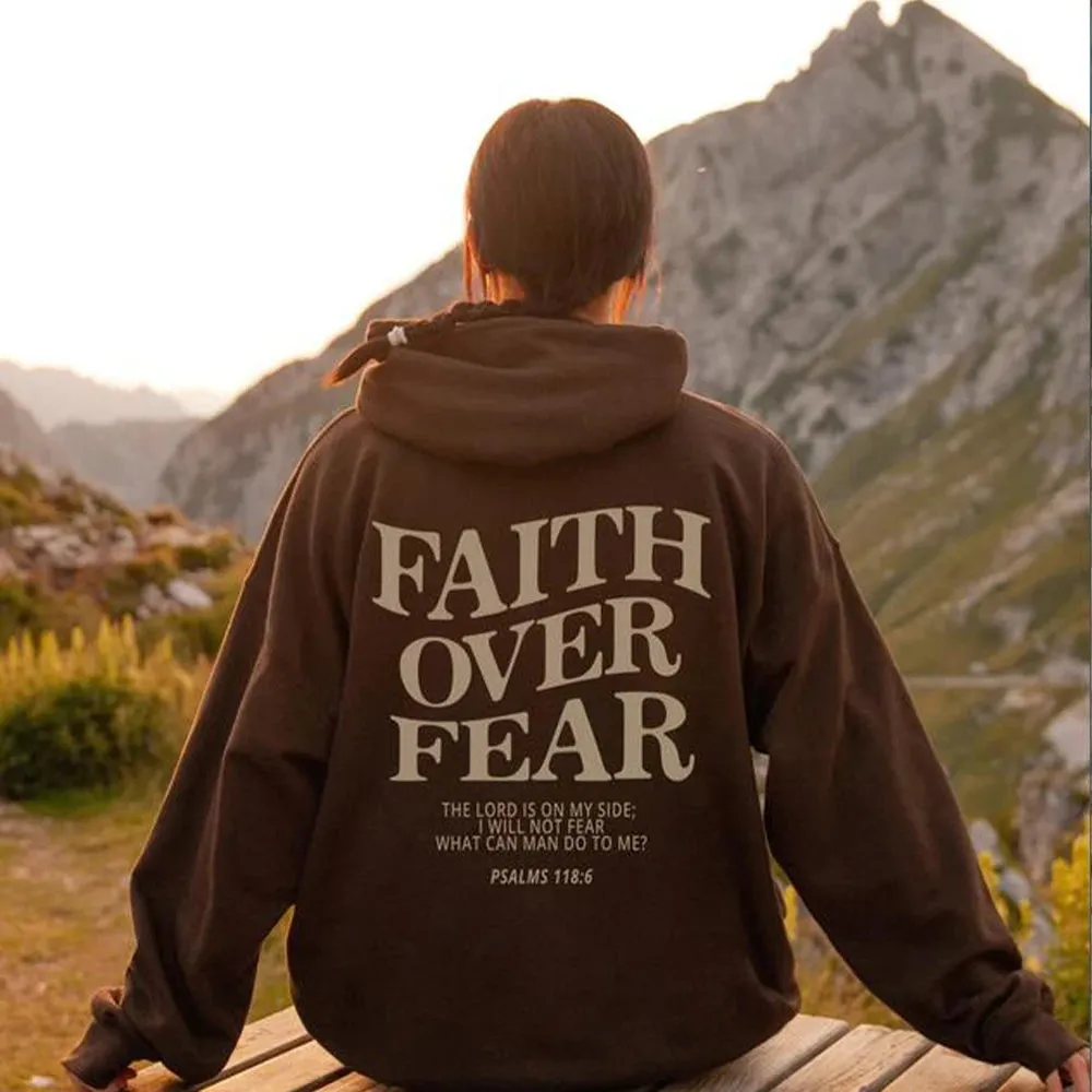 1pc Faith Over Fear Christian Hoodie Christian Sweatshirt Jesus Hoodie Trendy Hoodie Bible Verse Shirt Unisex Aesthetic Clothes