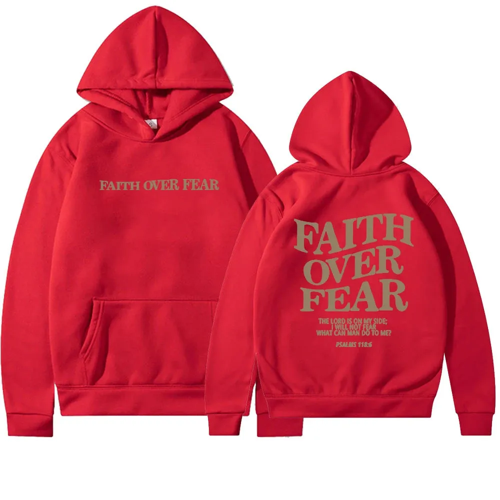 1pc Faith Over Fear Christian Hoodie Christian Sweatshirt Jesus Hoodie Trendy Hoodie Bible Verse Shirt Unisex Aesthetic Clothes