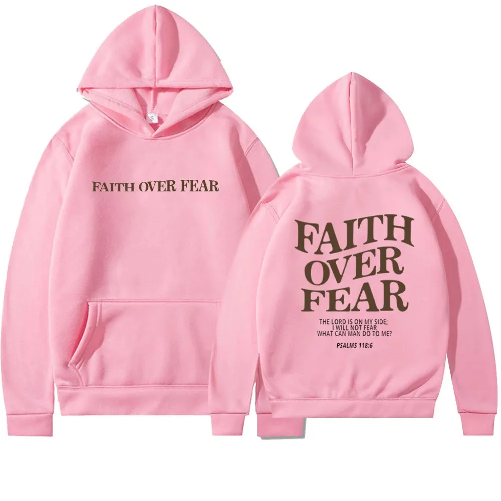 1pc Faith Over Fear Christian Hoodie Christian Sweatshirt Jesus Hoodie Trendy Hoodie Bible Verse Shirt Unisex Aesthetic Clothes