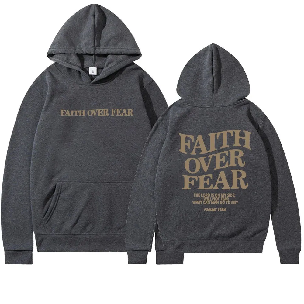 1pc Faith Over Fear Christian Hoodie Christian Sweatshirt Jesus Hoodie Trendy Hoodie Bible Verse Shirt Unisex Aesthetic Clothes