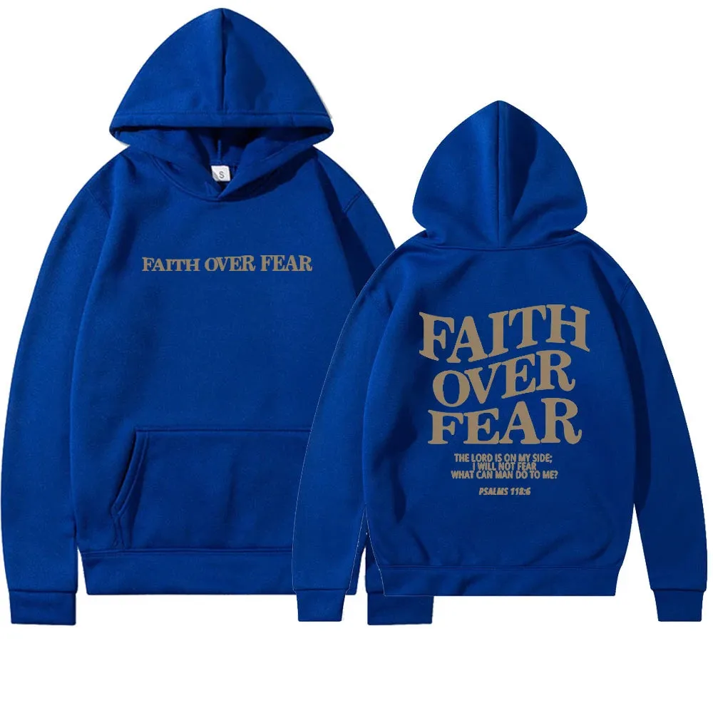 1pc Faith Over Fear Christian Hoodie Christian Sweatshirt Jesus Hoodie Trendy Hoodie Bible Verse Shirt Unisex Aesthetic Clothes