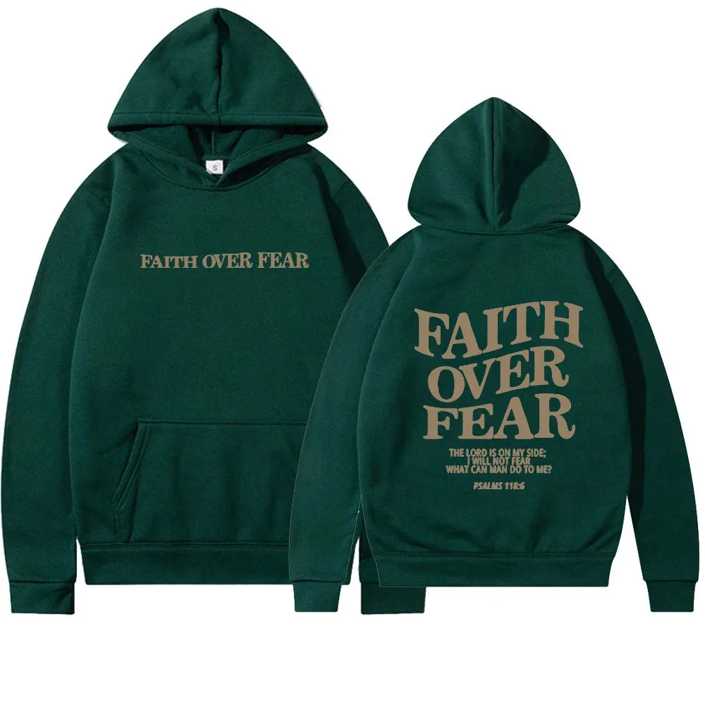 1pc Faith Over Fear Christian Hoodie Christian Sweatshirt Jesus Hoodie Trendy Hoodie Bible Verse Shirt Unisex Aesthetic Clothes