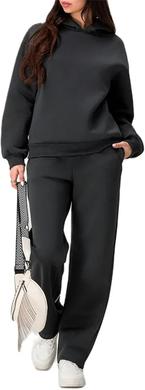 2 Piece Sweat Sets for Women Bow Sweatsuits Oversized Long Sleeve Hoodie Sweatshirt Sweatpants Y2K Track Suits Outfit