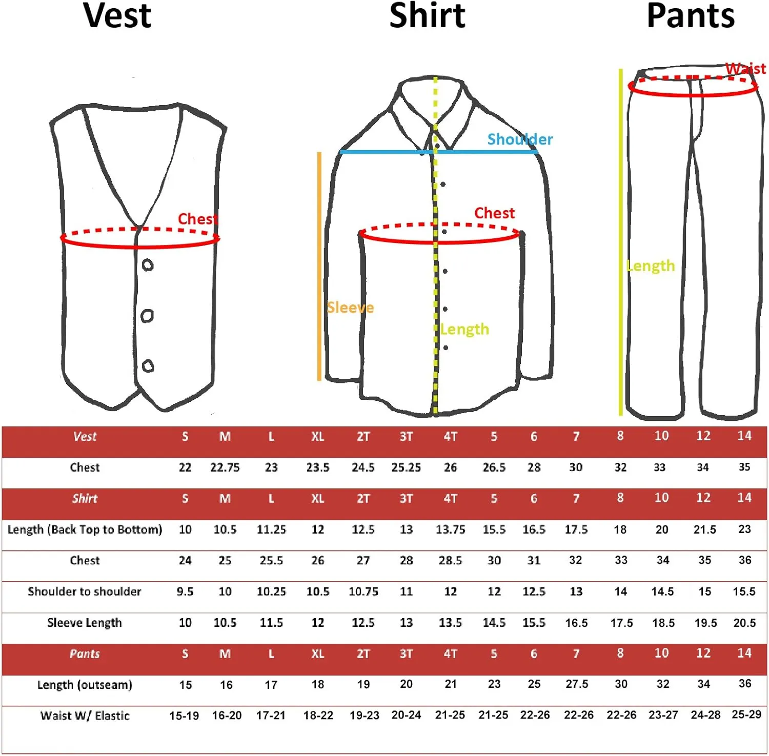 5pc Baby Toddler Kid Boy Formal Suit White Pants Shirt Vest Bow tie Hat Set 5-7