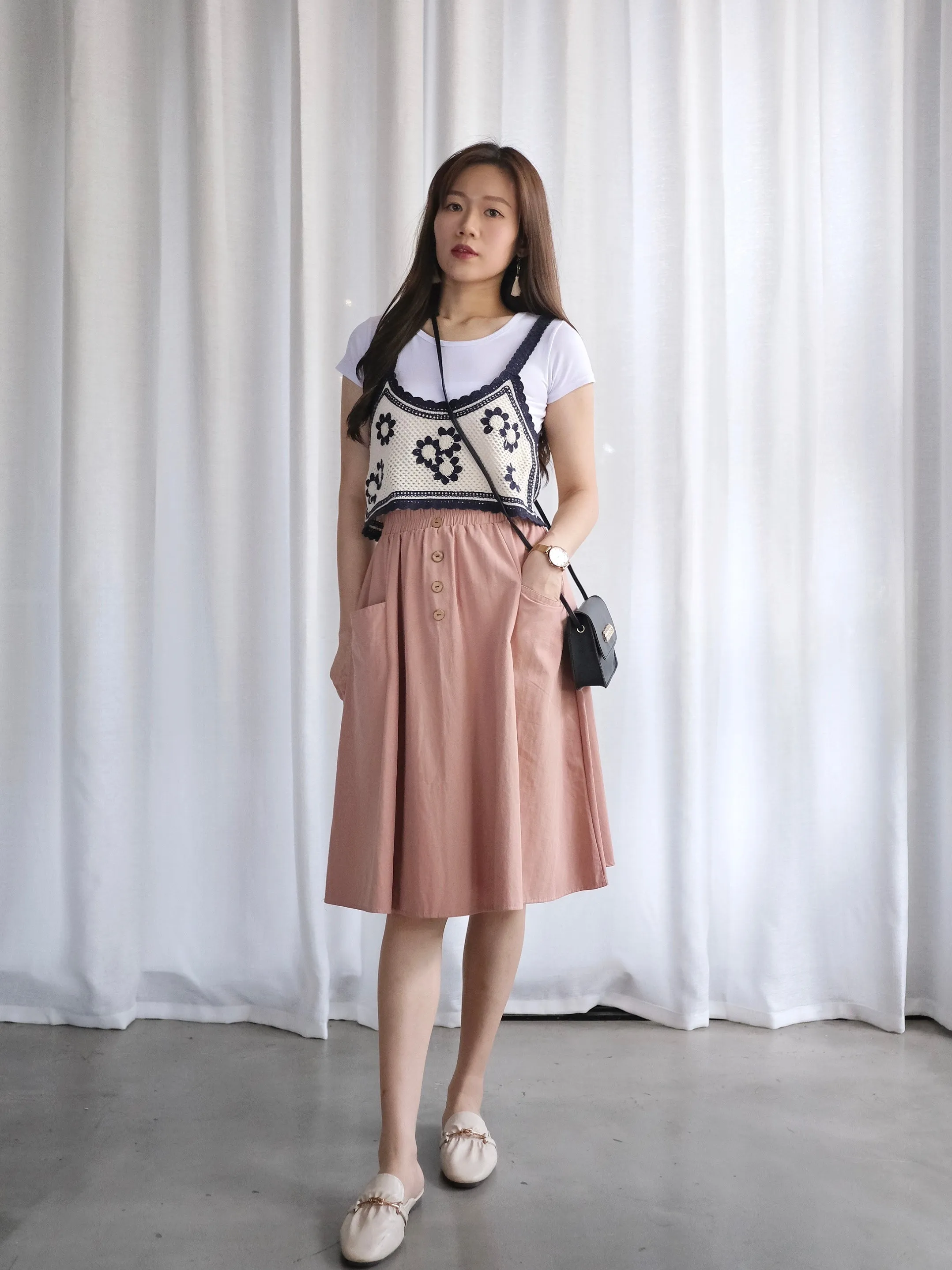 ACEWIN Floral Crochet Tank Top (Free Size) 110233