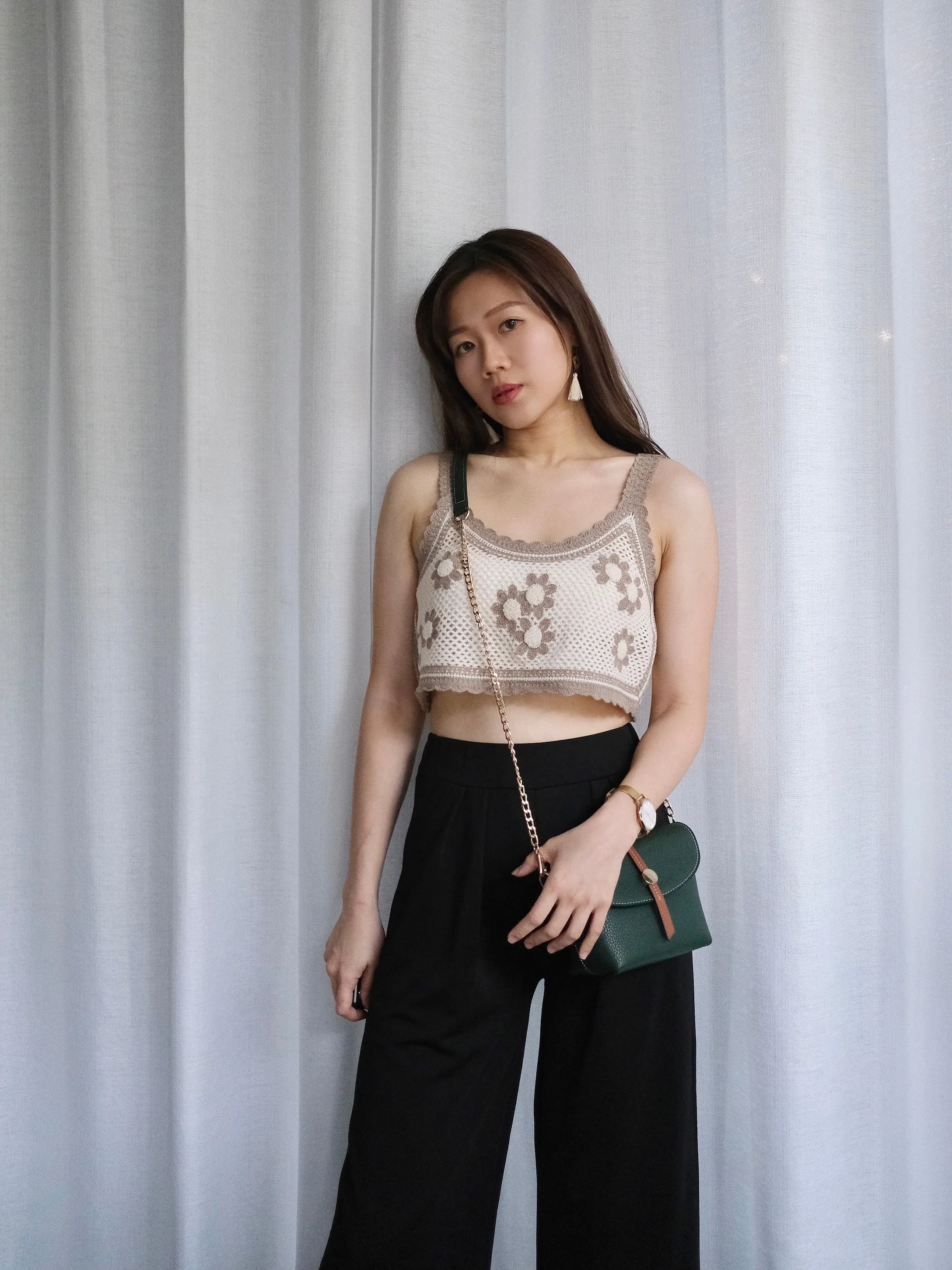 ACEWIN Floral Crochet Tank Top (Free Size) 110233
