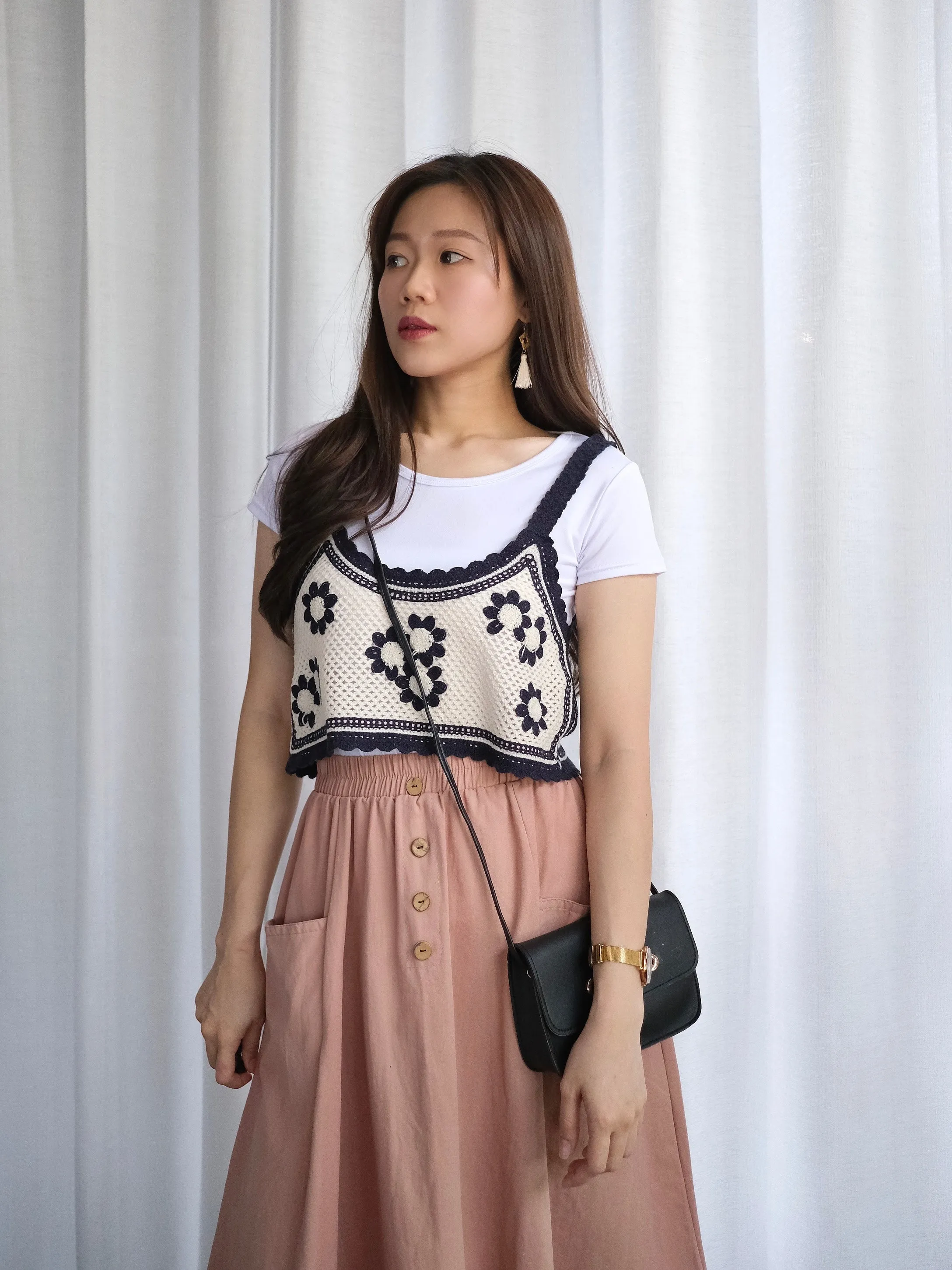 ACEWIN Floral Crochet Tank Top (Free Size) 110233