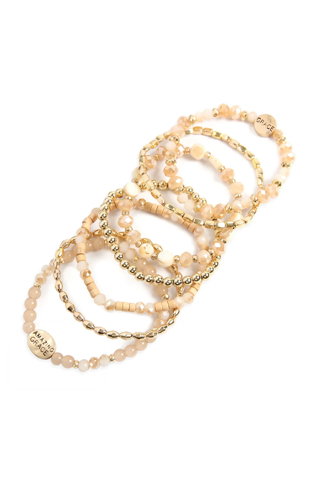 AMAZING GRACE CHARM MIX BEADS BRACELET