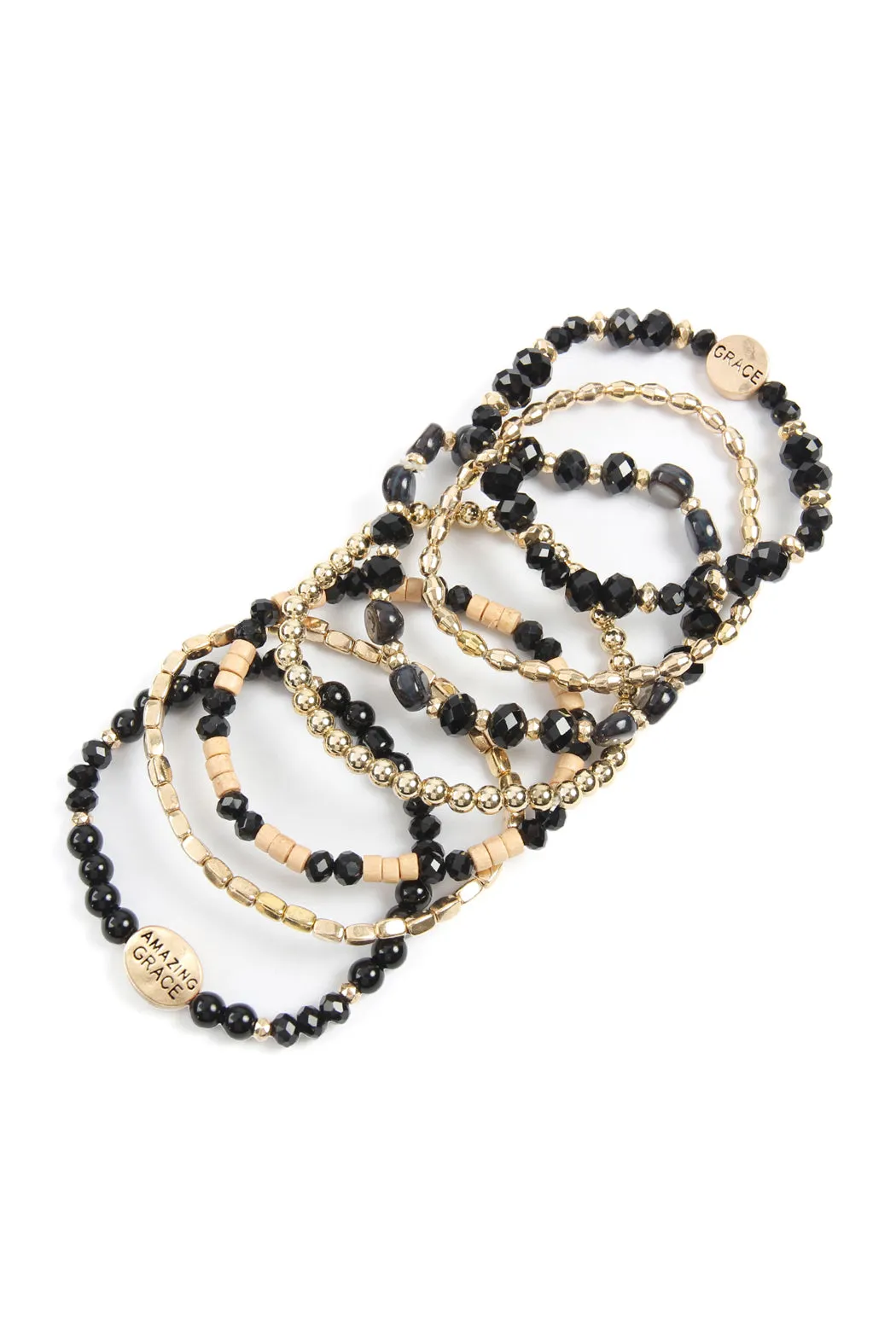 AMAZING GRACE CHARM MIX BEADS BRACELET