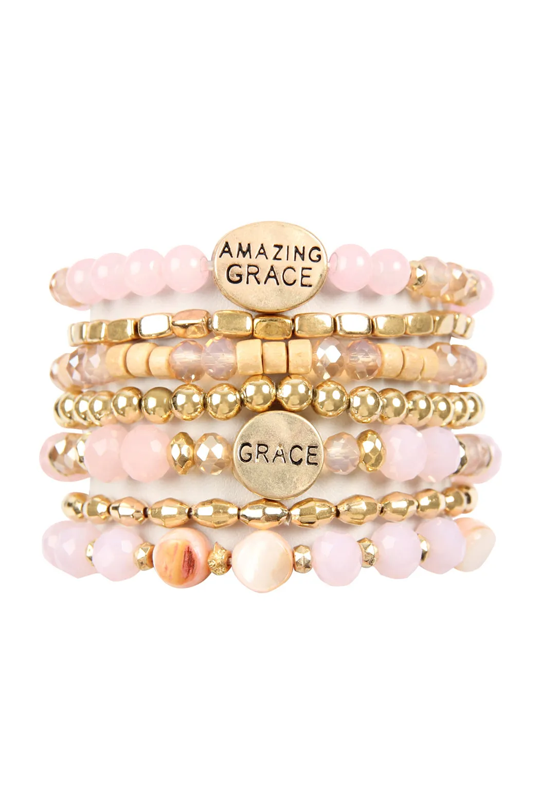 AMAZING GRACE CHARM MIX BEADS BRACELET