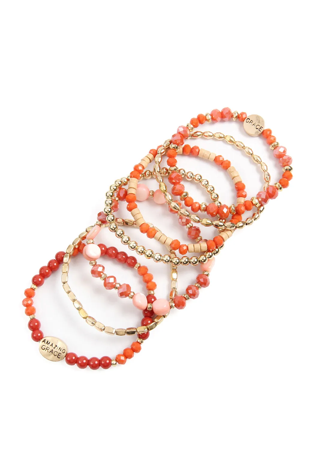 AMAZING GRACE CHARM MIX BEADS BRACELET