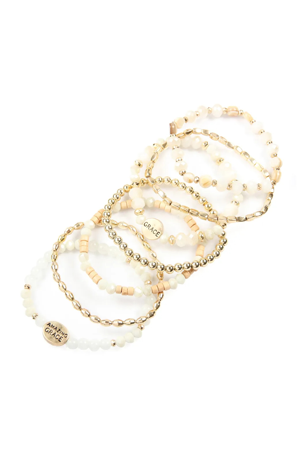AMAZING GRACE CHARM MIX BEADS BRACELET