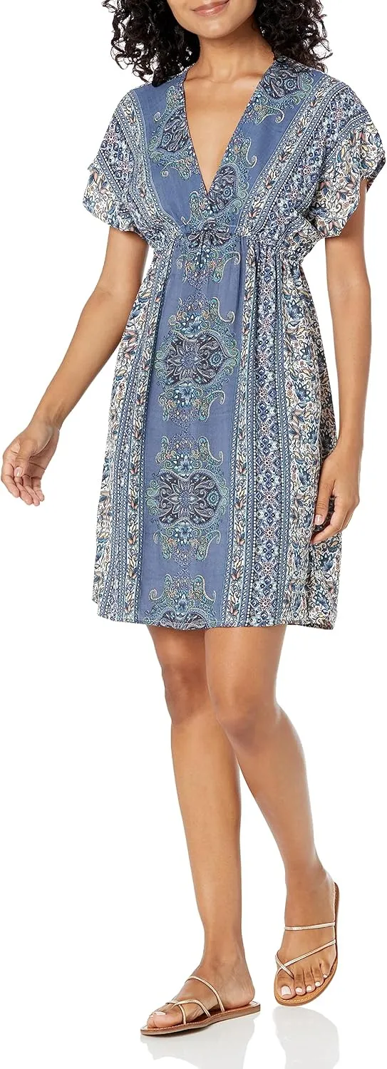 Angie Women's V-Neck Kimono Sleeve Dress