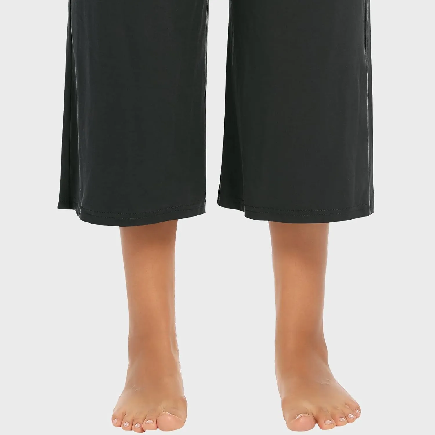 Annenmy Womens Capri Yoga Pants Wide Leg Gym Shorts Quick Dry Drawstring Pants Loose Workout Capris Sweatpants with Pockets