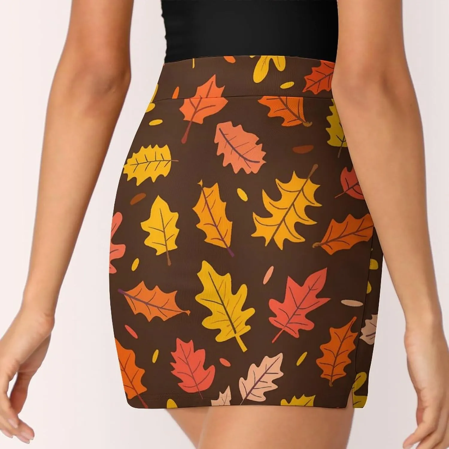 Autumn Leaves Women's Skort Athletic Skirt Golf Skorts A-line Skirts with Built-in Shorts Pockets