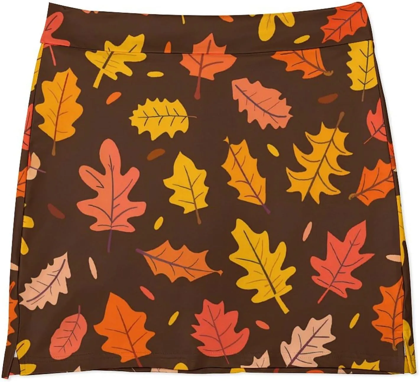 Autumn Leaves Women's Skort Athletic Skirt Golf Skorts A-line Skirts with Built-in Shorts Pockets