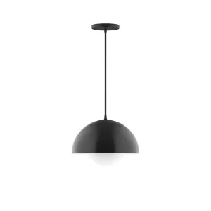 Axis Arcade 12" Pendant Light with Glass Globe in Black