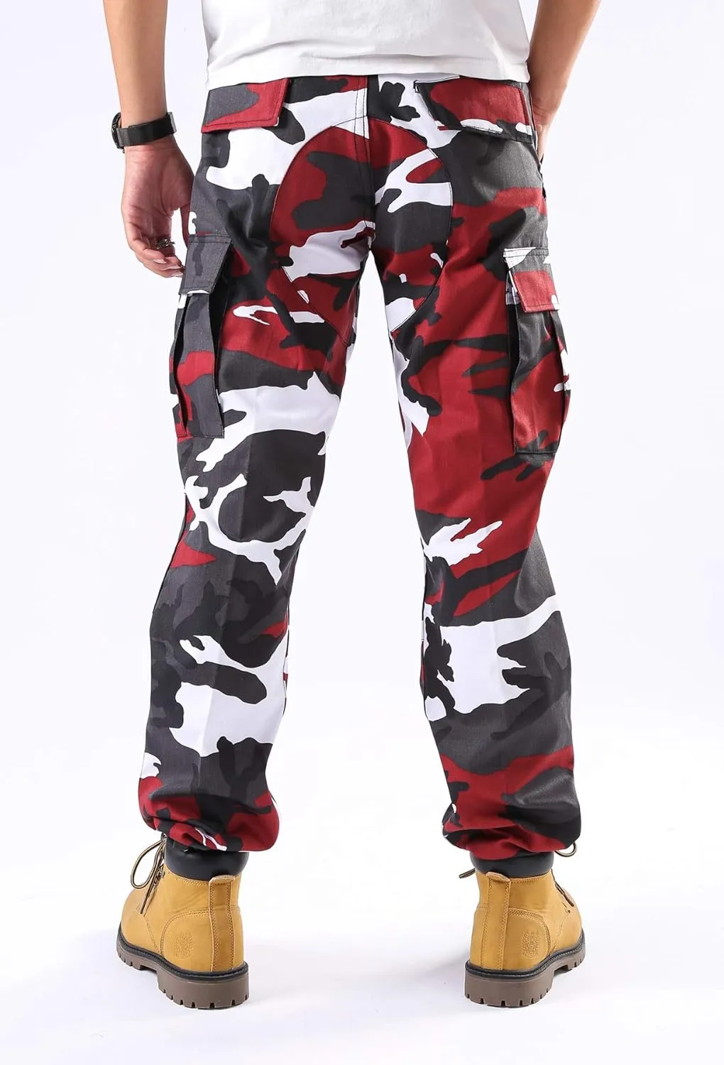 BACKBONE Mens Casual Street Fashion Camo Cargo Pants Army Combat Military BDU Pants Work Hunt Pants