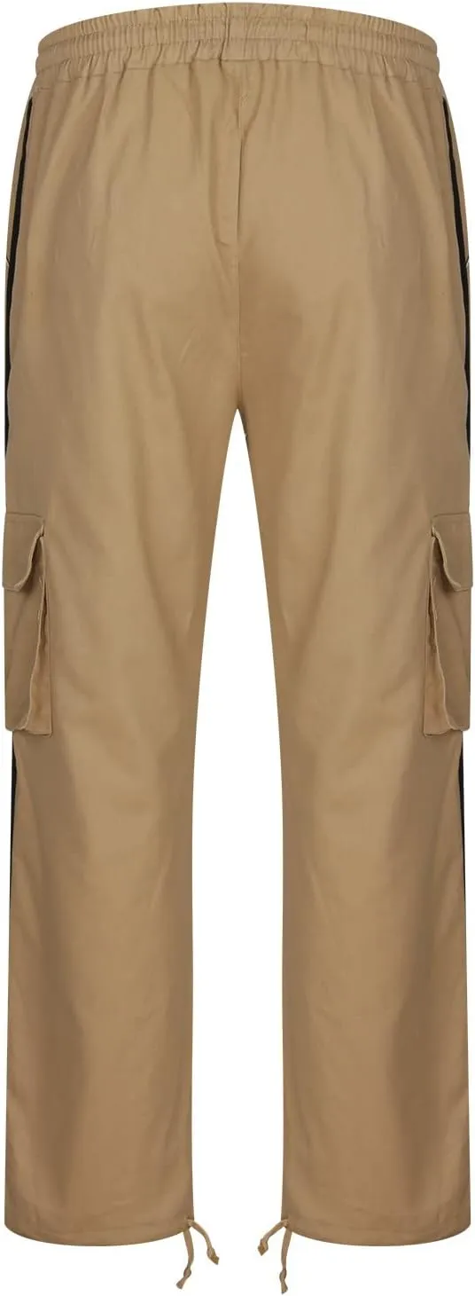 Baggy Cargo Sweatpants for Men Big and Tall Fashion 2023 Color Block Joggers Pants Casual Loose Fit Cotton Cargos