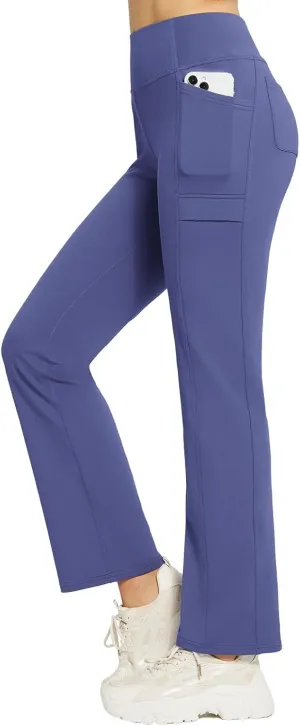 baleaf Women's Fleece Lined Pants Yoga Pants Warm Thermal Winter High Waisted Straight Leg Leggings with 6 Pockets