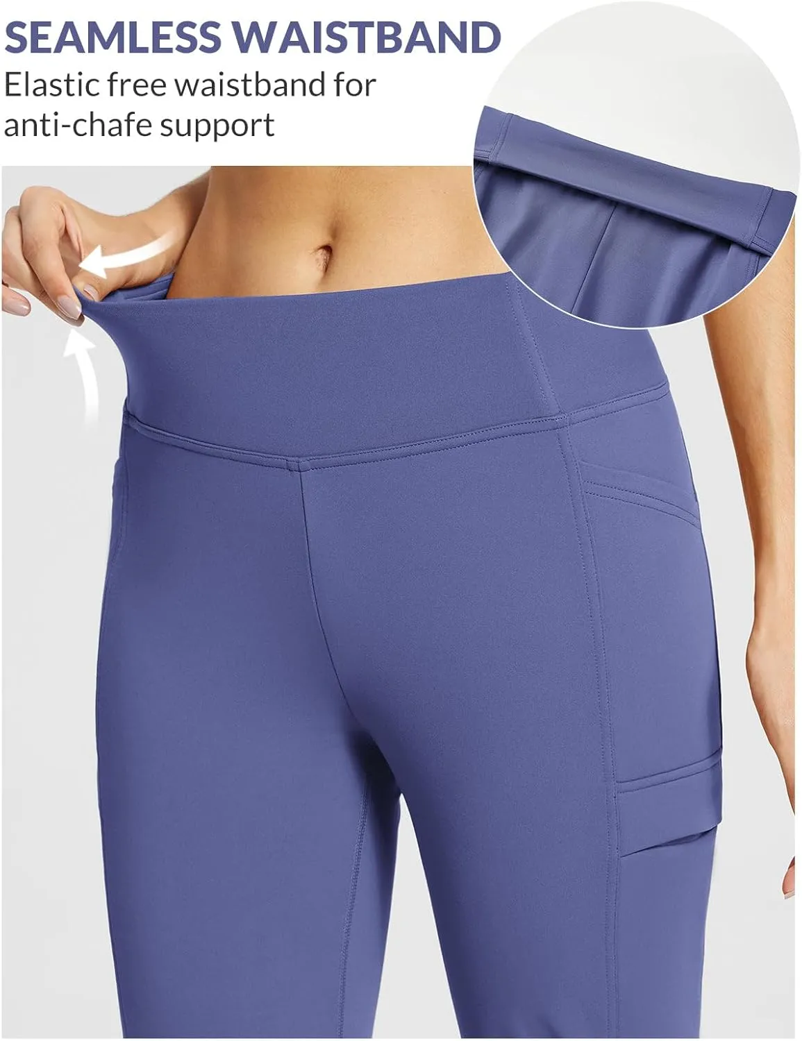 baleaf Women's Fleece Lined Pants Yoga Pants Warm Thermal Winter High Waisted Straight Leg Leggings with 6 Pockets