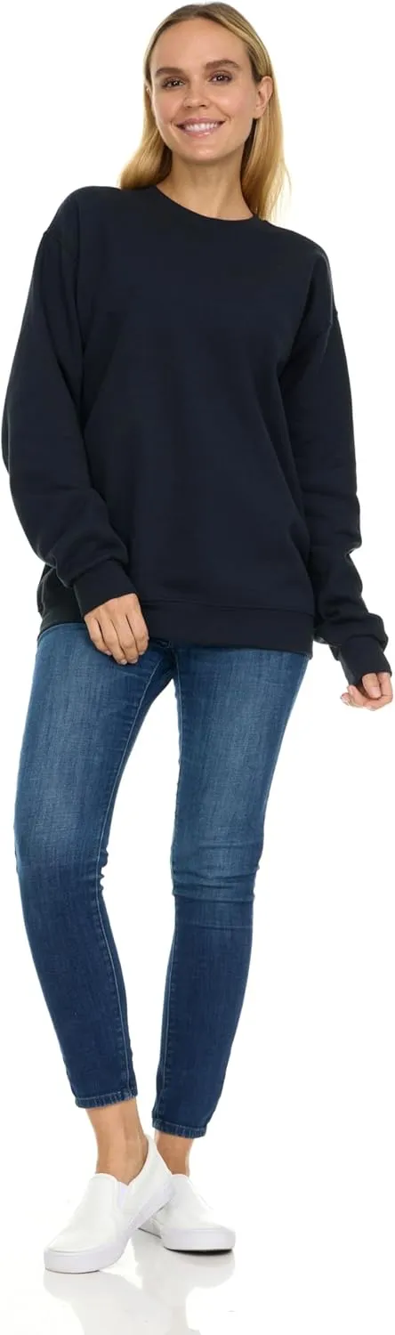 BILLIONHATS 3 Pack Womens Oversized Crew Neck Sweatshirt, Fleece Lined, Bulk Wholesale Sweatshirts