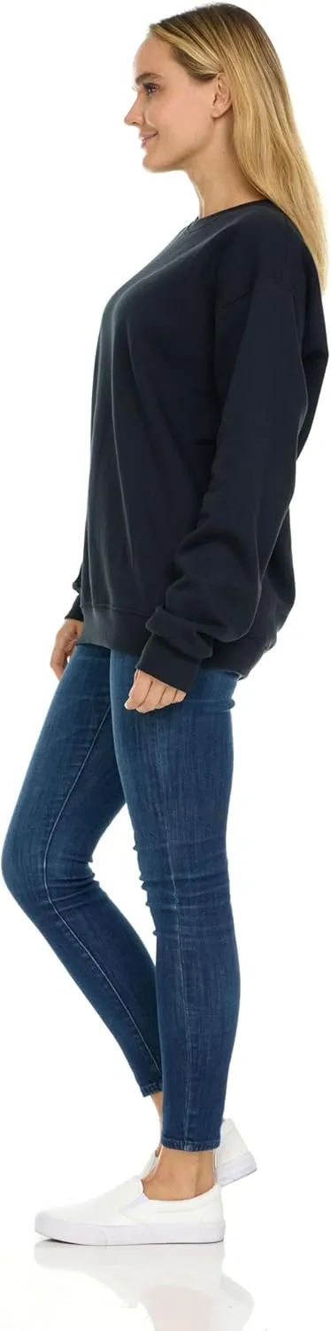 BILLIONHATS 3 Pack Womens Oversized Crew Neck Sweatshirt, Fleece Lined, Bulk Wholesale Sweatshirts