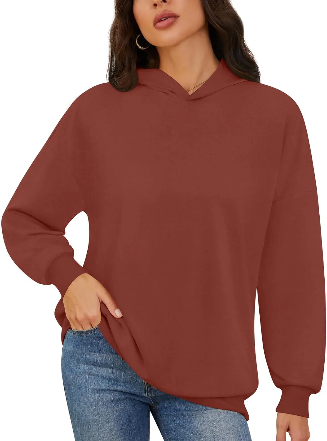 BISHUIGE Womens Sweatshirts Hoodies Long Sleeve Pullover Oversized Half Zip Casual Fashion Outfits Clothes 2025