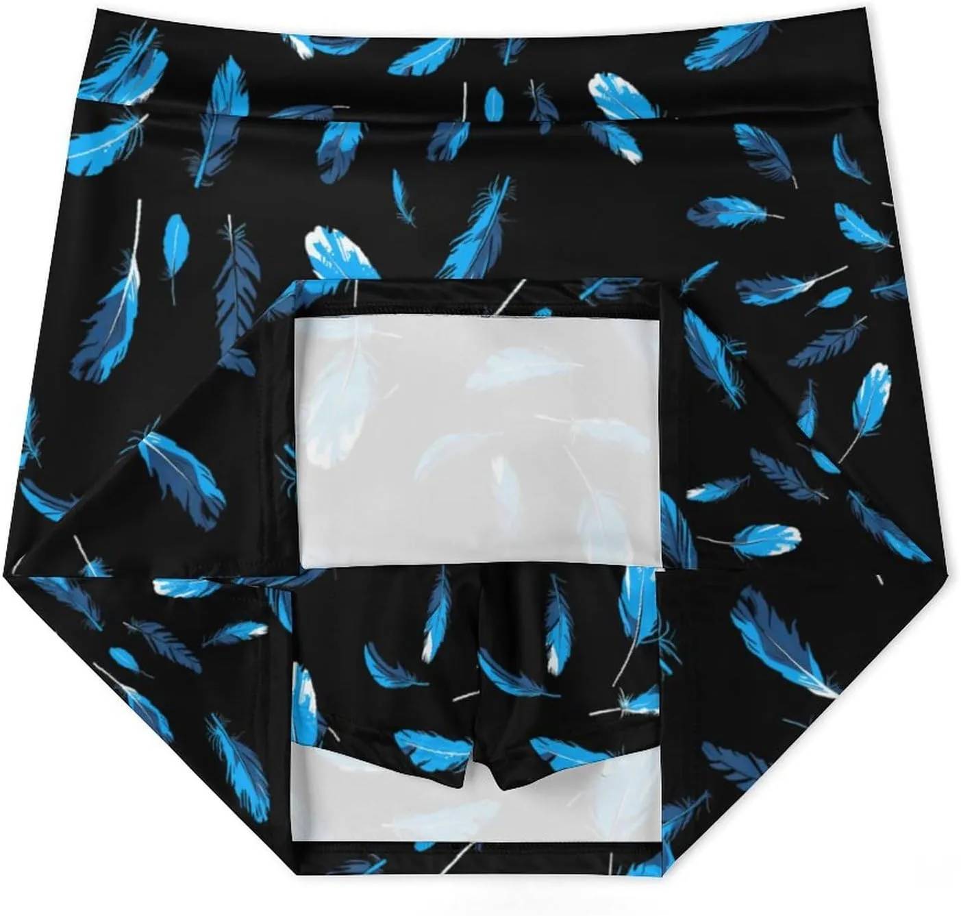 Blue Feathers Women's Skort Athletic Skirt Golf Skorts A-line Skirts with Built-in Shorts Pockets