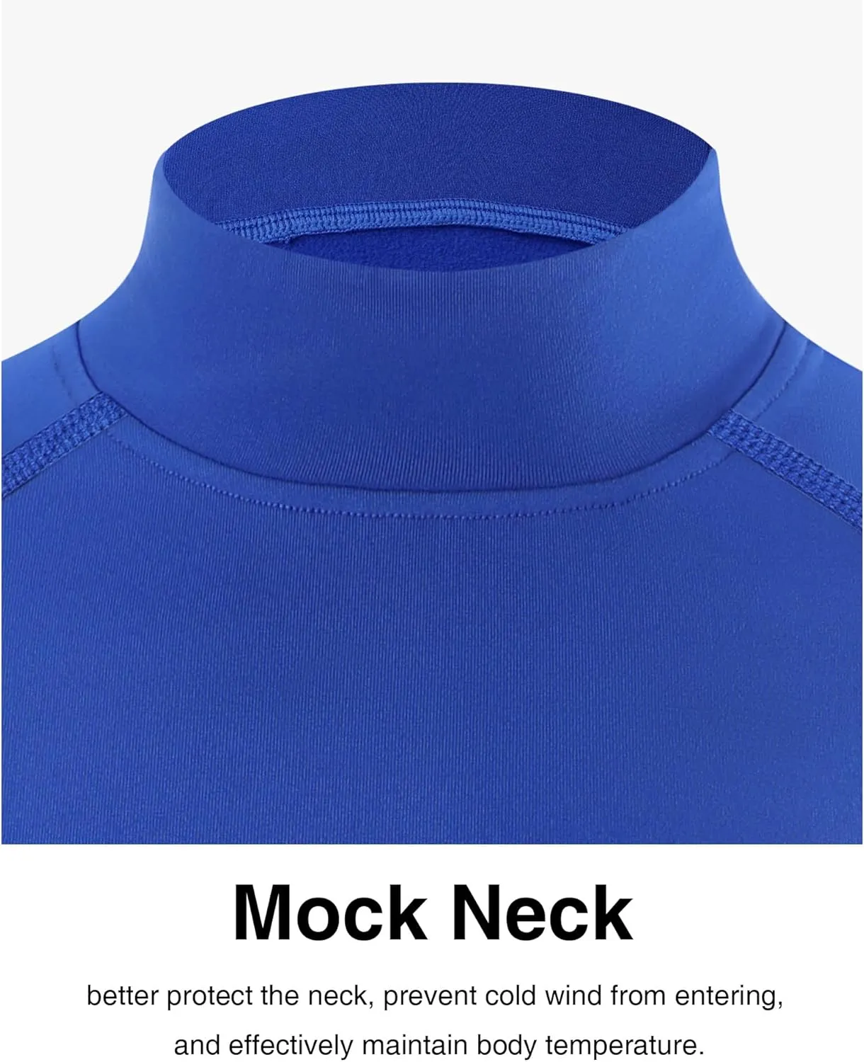Blueleaf Youth Boys' Thermal Compression Shirt Mock Neck Long Sleeve Fleece Lined Base Layer Football Baseball Undershirt