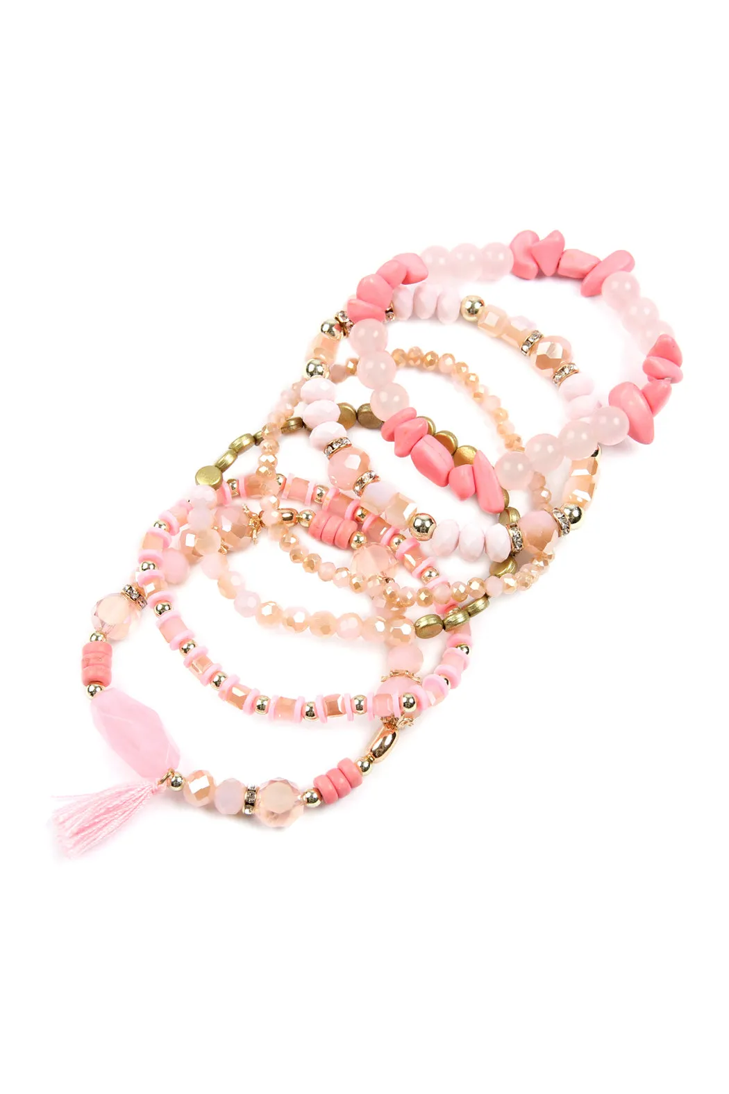 BOHO CHARM TASSEL BRACELET/6PCS