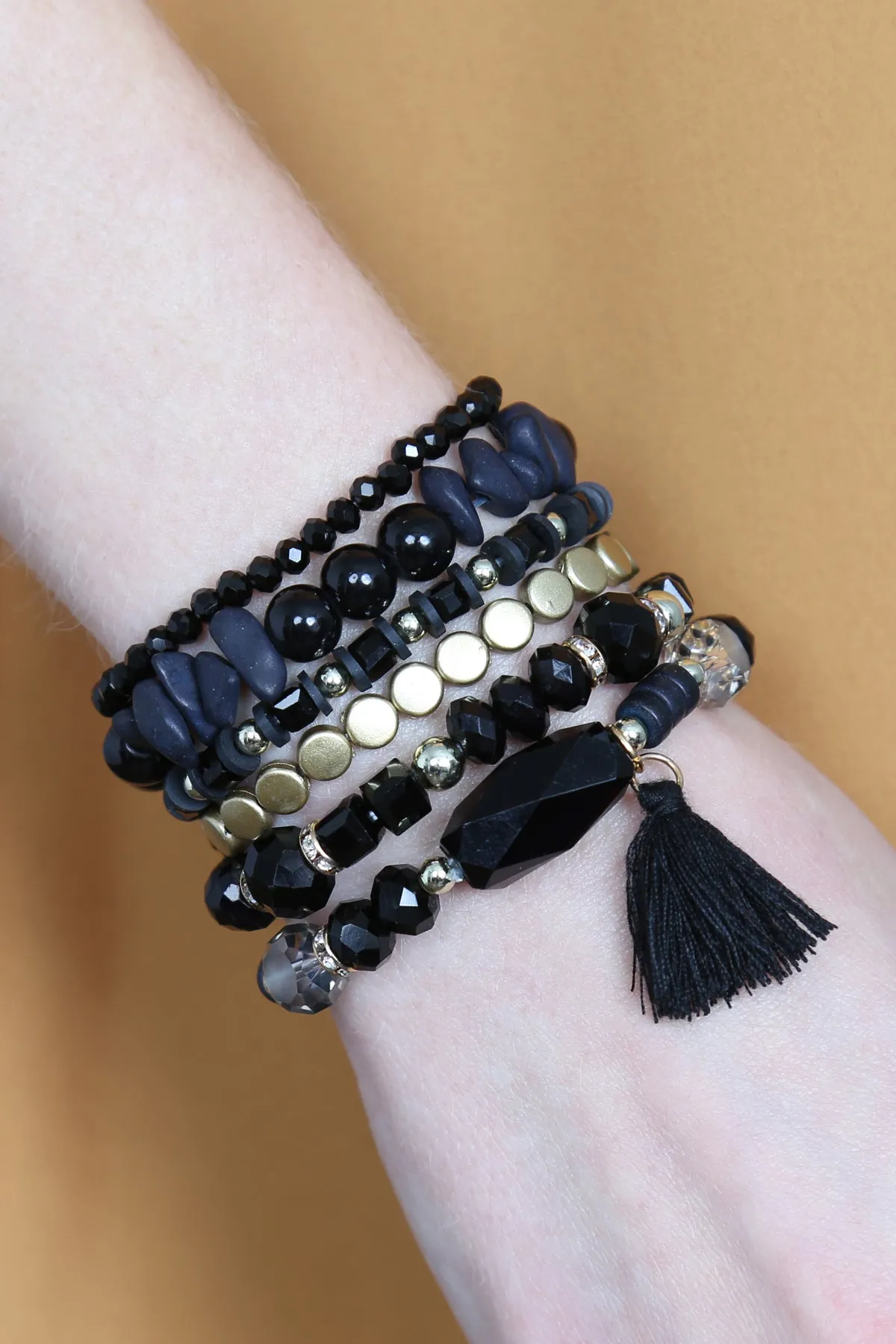 BOHO CHARM TASSEL BRACELET/6PCS