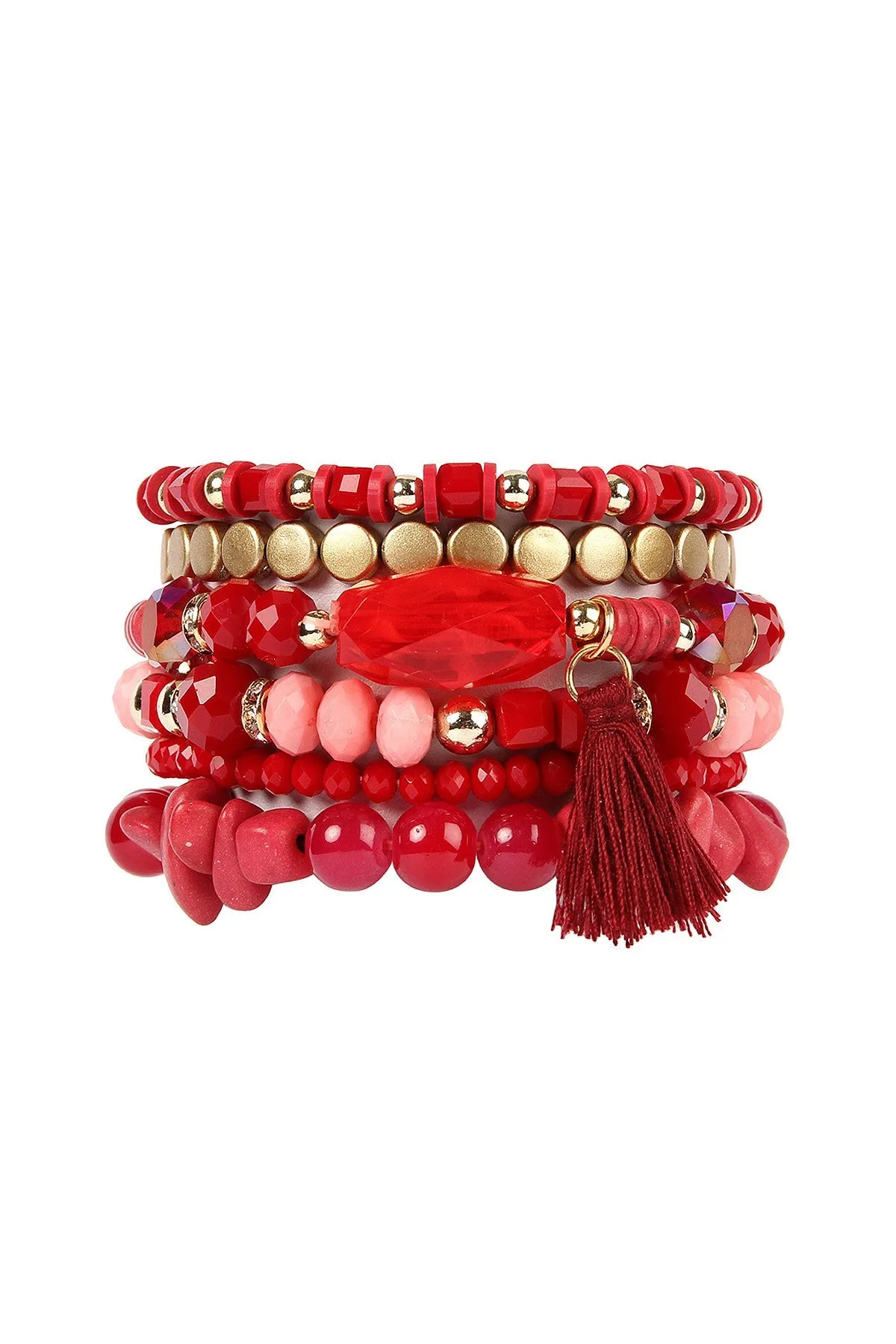 BOHO CHARM TASSEL BRACELET/6PCS