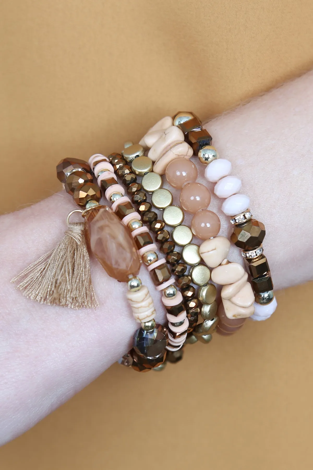 BOHO CHARM TASSEL BRACELET/6PCS