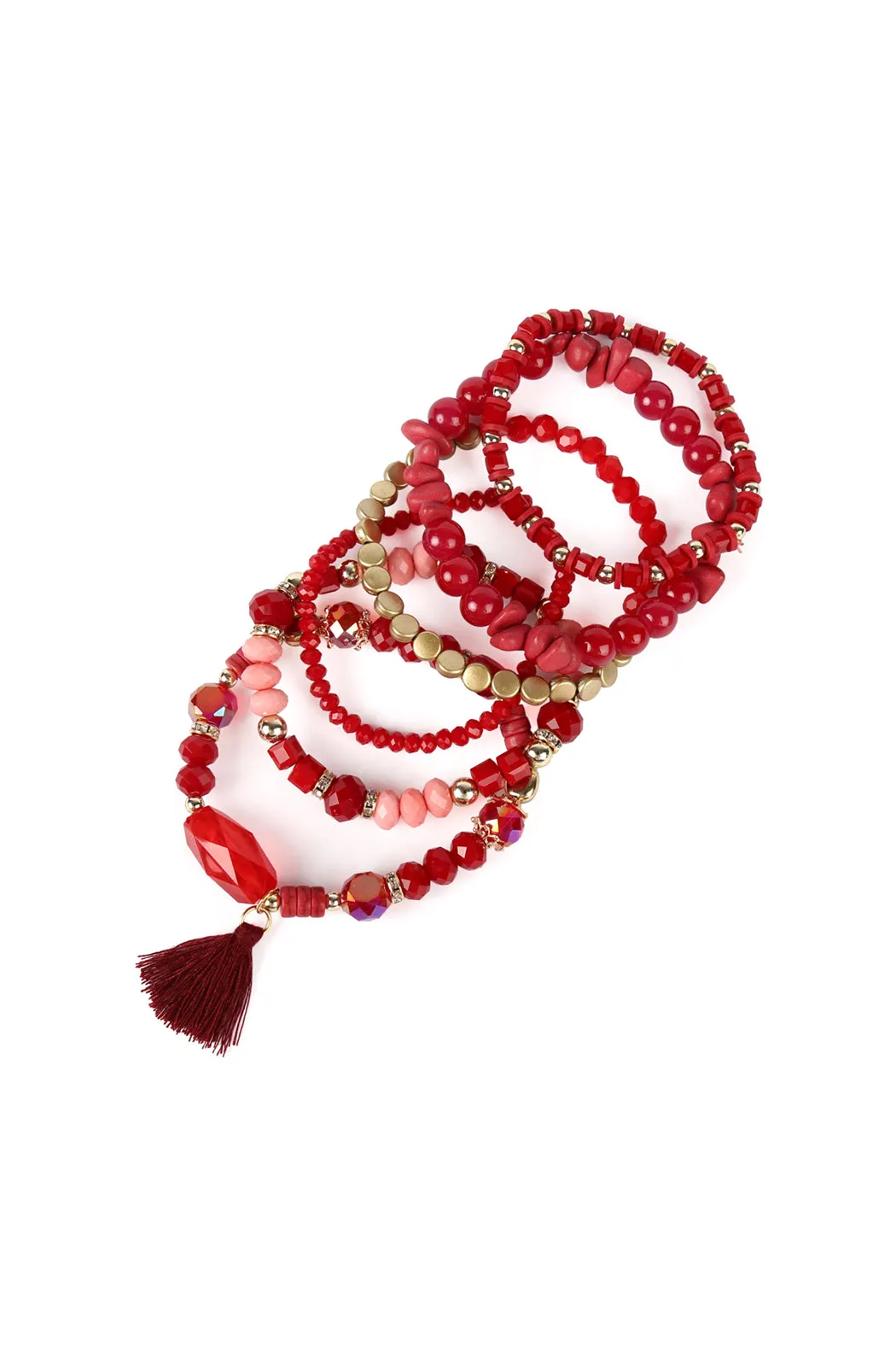 BOHO CHARM TASSEL BRACELET/6PCS