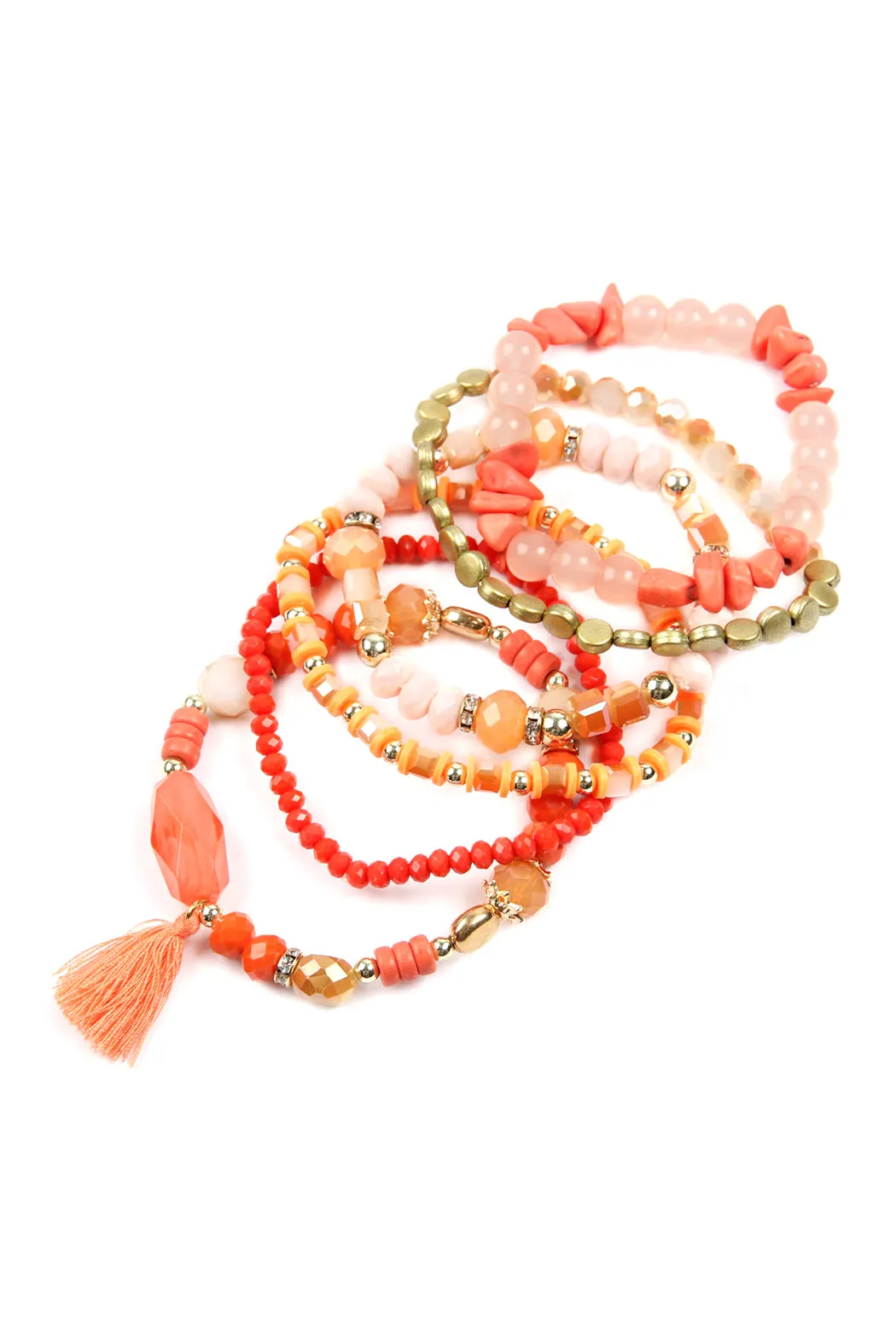 BOHO CHARM TASSEL BRACELET/6PCS