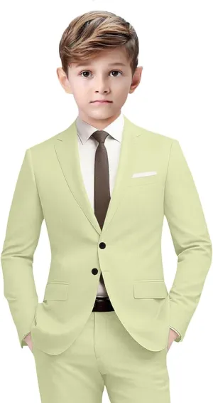 Boys Formal Suits Slim Fit Suit Kids Tuxedo Suits for Boys 5 Piece Boy Dress Pants Blazer Tie Bowtie
