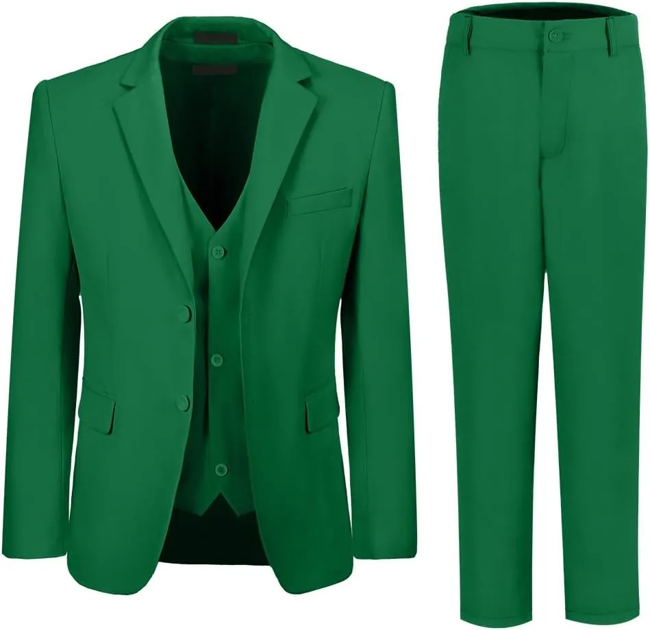 Boys Suits 3 Piece Slim Fit Suit Set Dresswear Ring Bearer Outfit for Boy