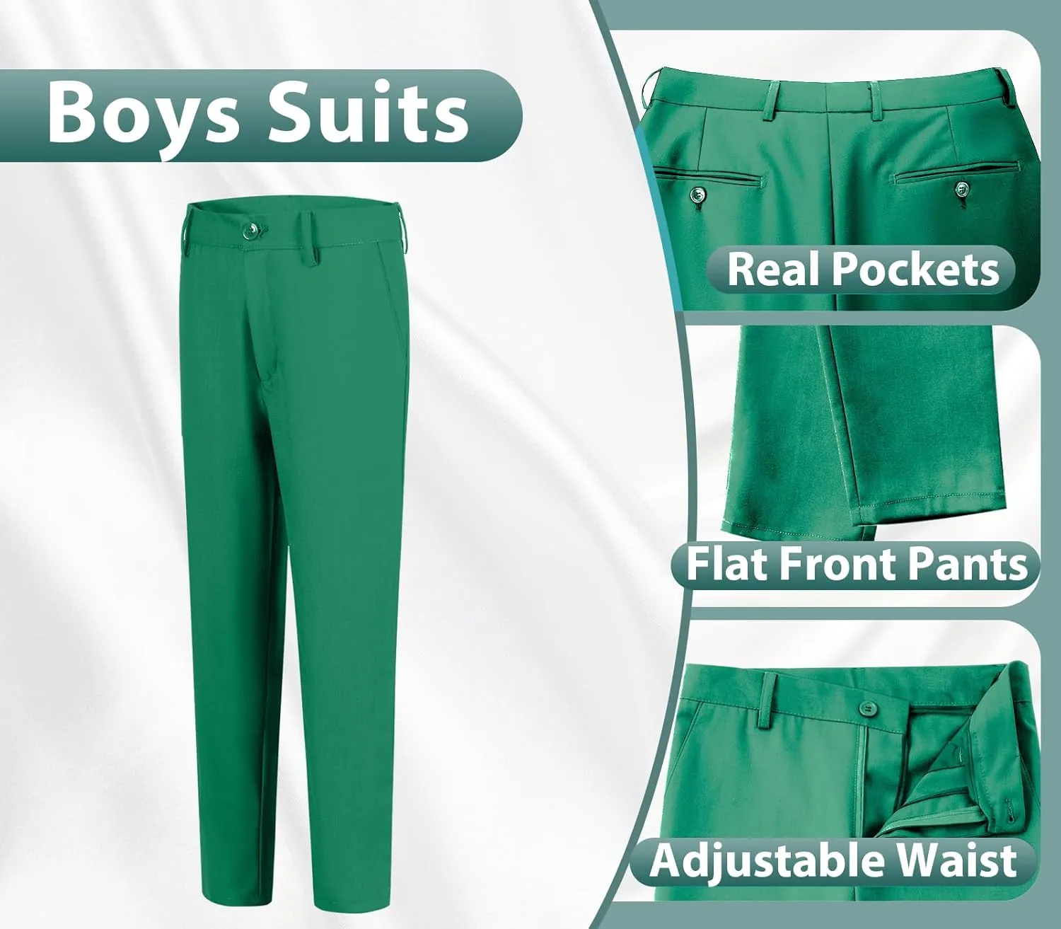 Boys Suits 3 Piece Slim Fit Suit Set Dresswear Ring Bearer Outfit for Boy