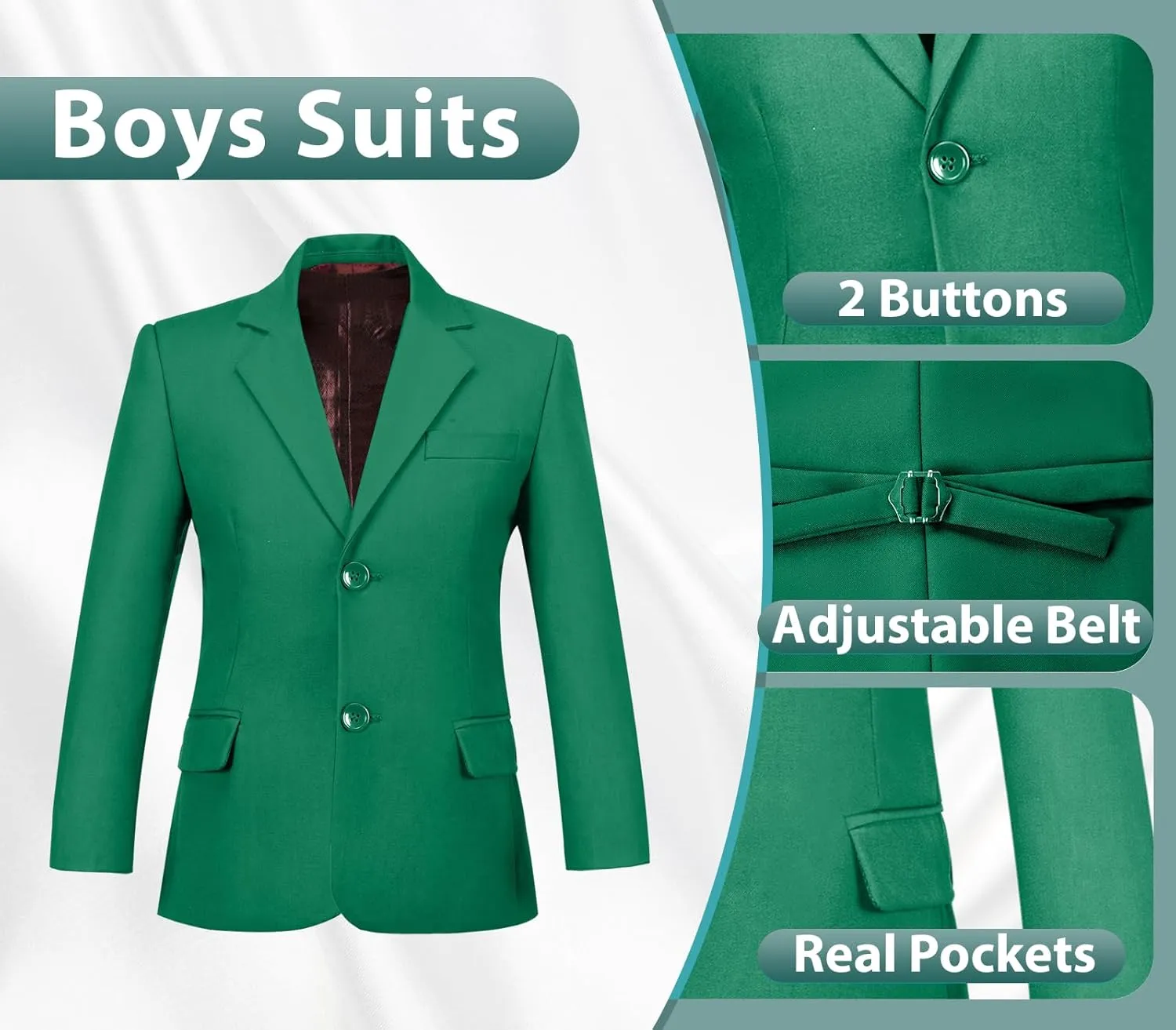 Boys Suits 3 Piece Slim Fit Suit Set Dresswear Ring Bearer Outfit for Boy