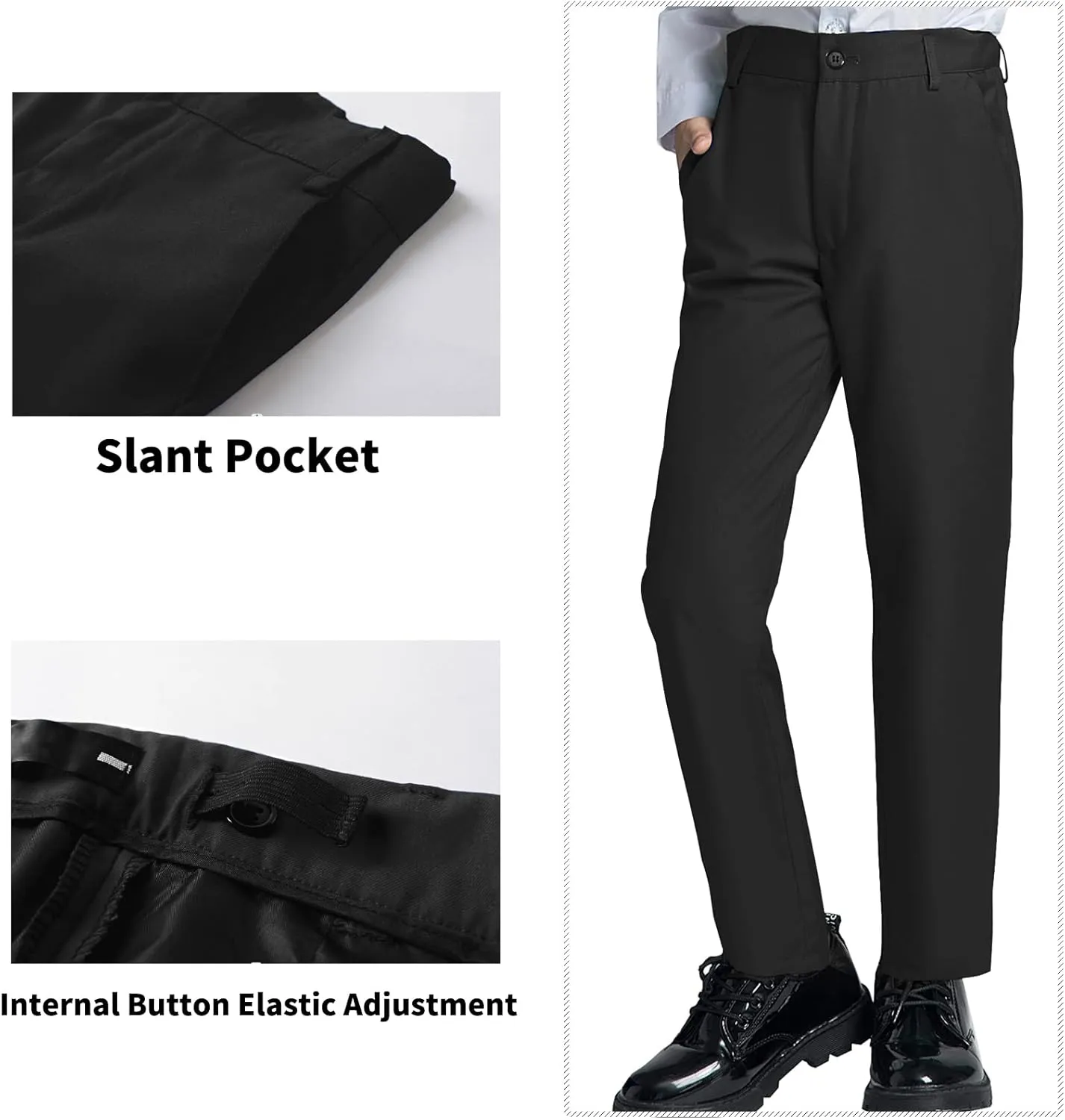 Boys' Suits Formal Slim Fit Tuxedo Boys Vest and Pants Set for Teens Dress Clothes Wedding Outfit with Tie and Bow Tie