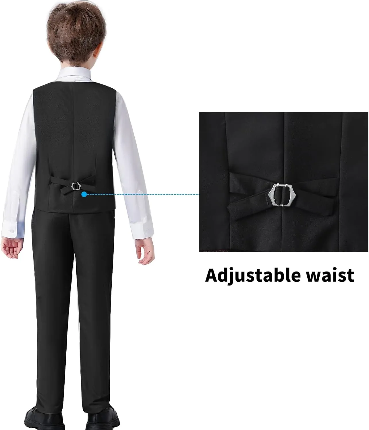 Boys' Suits Formal Slim Fit Tuxedo Boys Vest and Pants Set for Teens Dress Clothes Wedding Outfit with Tie and Bow Tie