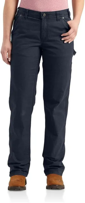 Carhartt Women's Rugged Flex Loose Fit Canvas Work Pant, Navy, 16 Plus