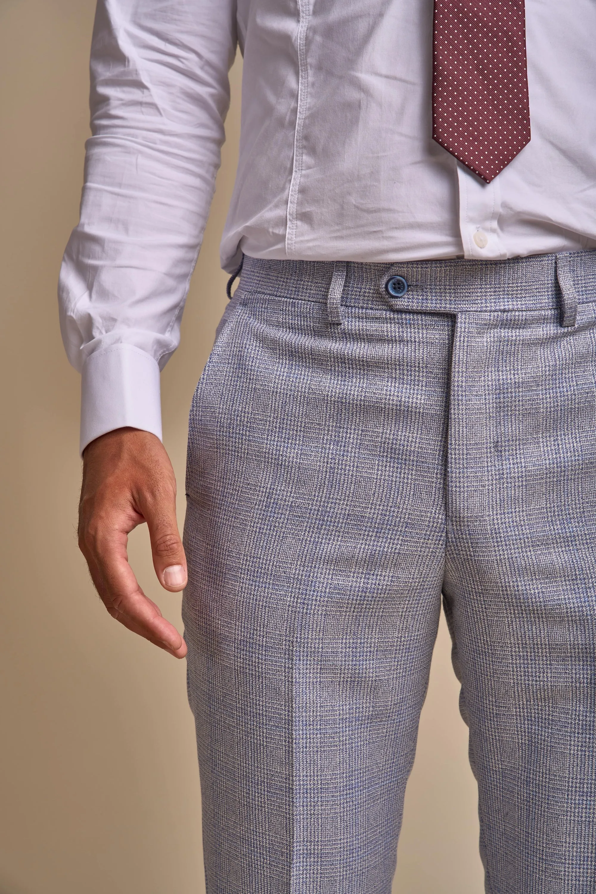 Caridi Sky Regular Check Three Piece Suit