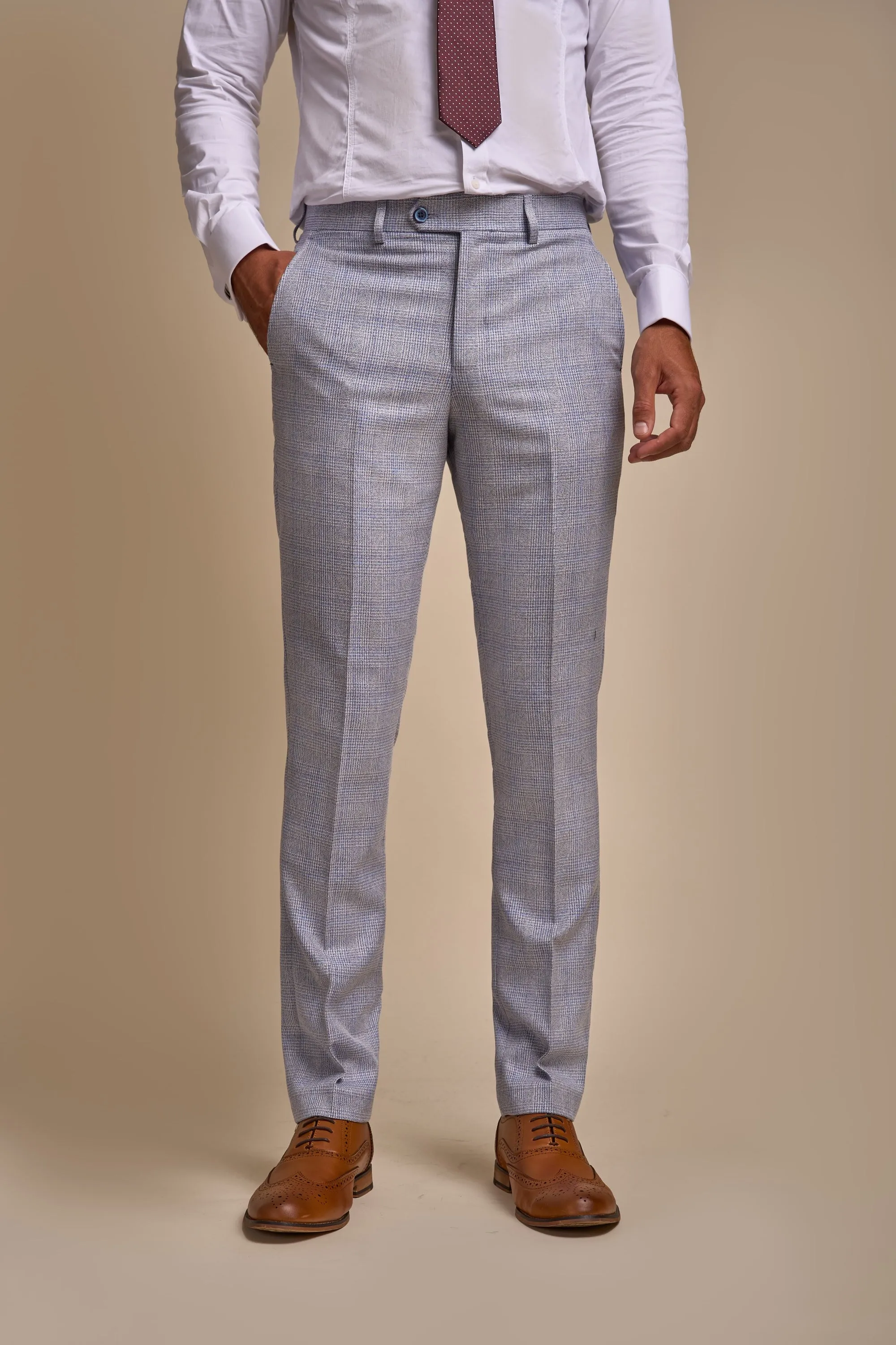Caridi Sky Regular Check Three Piece Suit