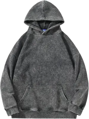 Chaos World Women Oversized Hoodies Acid Wash Pullover Vintage Hoodie Heavyweight Sweatshirt Streetwear