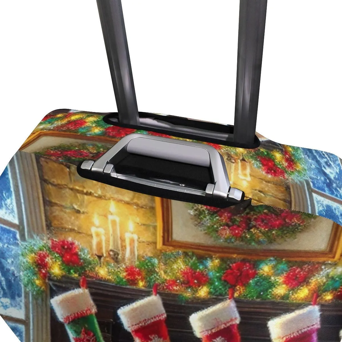 CHIFIGNO Christmas with Pets Cover for Suitcase for Travel Fits 18-32 Inch Luggage S Fits 18-20 Inch